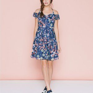 Nowadays Cold Shoulder Floral Print Knit D…